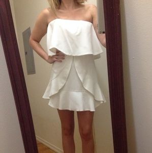 White Strapless Mini Dress